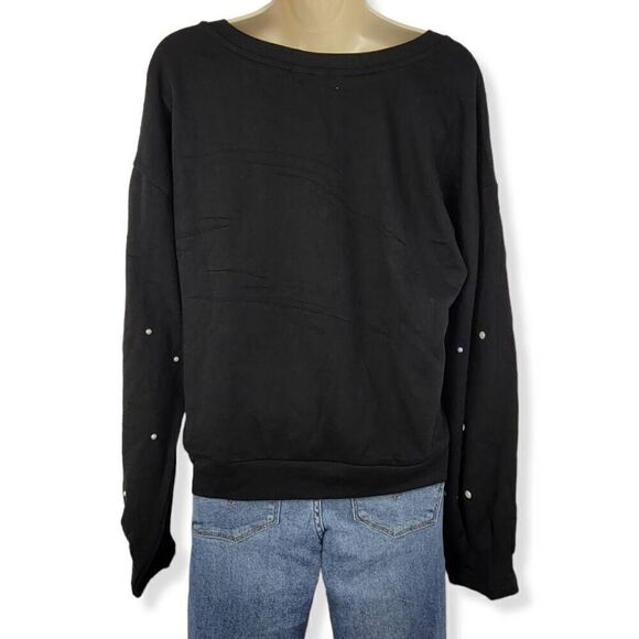 Ultra Flirt Black Balloon Sleeve Crewneck Large Junior - Picture 2 of 3